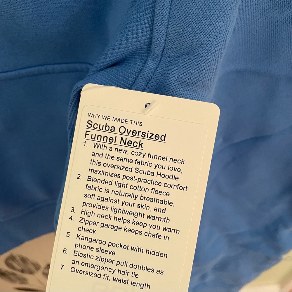 NWT LULULEMON SCUBA OVERSIZED FUNNEL NECK BLUE NILE JACKET SIZE XS/SMALL - Picture 4 of 5